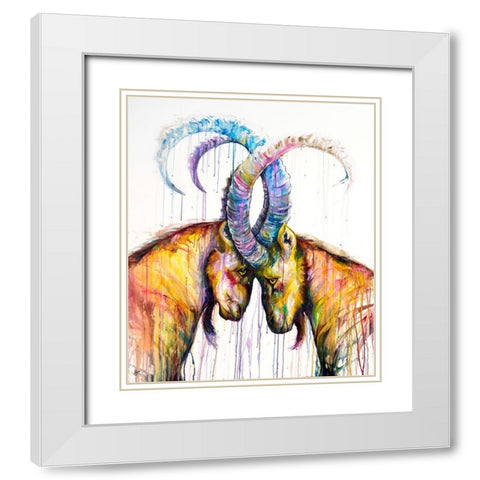 Sisyphus White Modern Wood Framed Art Print with Double Matting by Allante, Marc