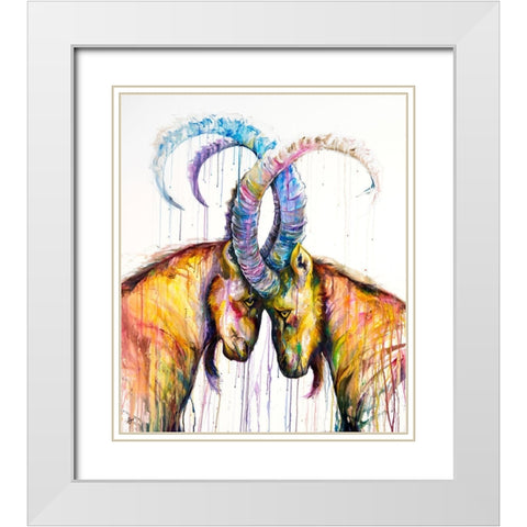 Sisyphus White Modern Wood Framed Art Print with Double Matting by Allante, Marc