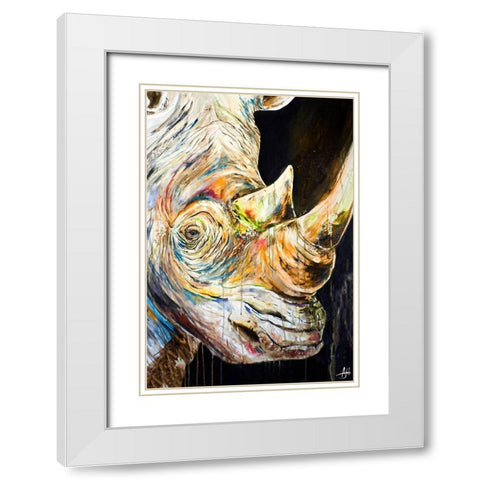 Unicorn White Modern Wood Framed Art Print with Double Matting by Allante, Marc