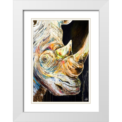Unicorn White Modern Wood Framed Art Print with Double Matting by Allante, Marc