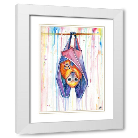 Buncha Bats White Modern Wood Framed Art Print with Double Matting by Allante, Marc