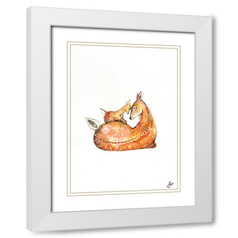 Doh a Deer White Modern Wood Framed Art Print with Double Matting by Allante, Marc