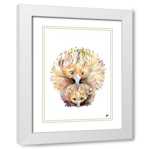 Enigmatic Echidnas White Modern Wood Framed Art Print with Double Matting by Allante, Marc