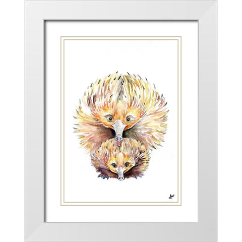 Enigmatic Echidnas White Modern Wood Framed Art Print with Double Matting by Allante, Marc