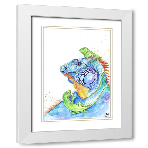 Here be Dragons White Modern Wood Framed Art Print with Double Matting by Allante, Marc