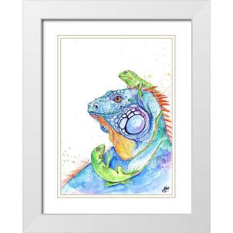 Here be Dragons White Modern Wood Framed Art Print with Double Matting by Allante, Marc