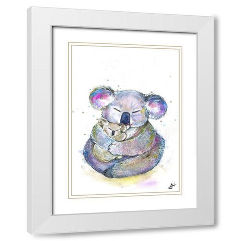 Kuddly Koalas White Modern Wood Framed Art Print with Double Matting by Allante, Marc