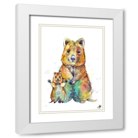 Qwazy Quokkas White Modern Wood Framed Art Print with Double Matting by Allante, Marc