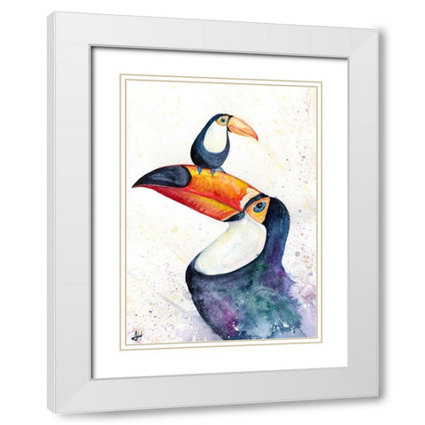 Toucan Play that Game White Modern Wood Framed Art Print with Double Matting by Allante, Marc