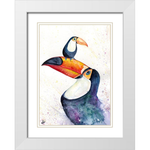 Toucan Play that Game White Modern Wood Framed Art Print with Double Matting by Allante, Marc