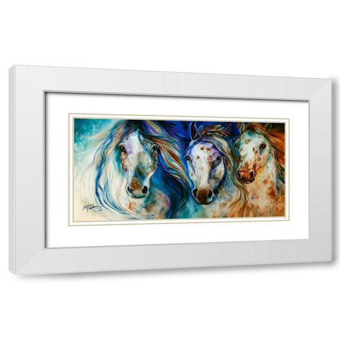 3 Wild Appaloosa Horses White Modern Wood Framed Art Print with Double Matting by Baldwin, Marcia