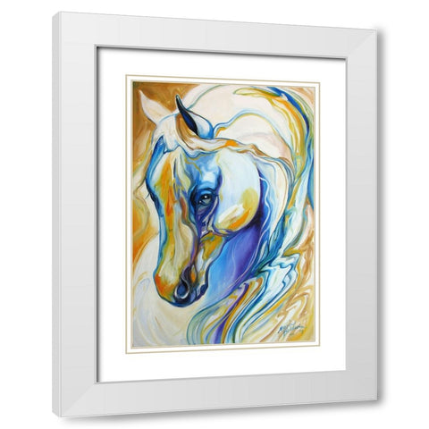 Arabian Abstract White Modern Wood Framed Art Print with Double Matting by Baldwin, Marcia