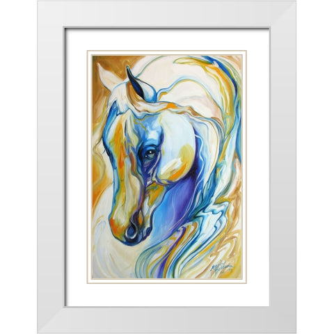 Arabian Abstract White Modern Wood Framed Art Print with Double Matting by Baldwin, Marcia