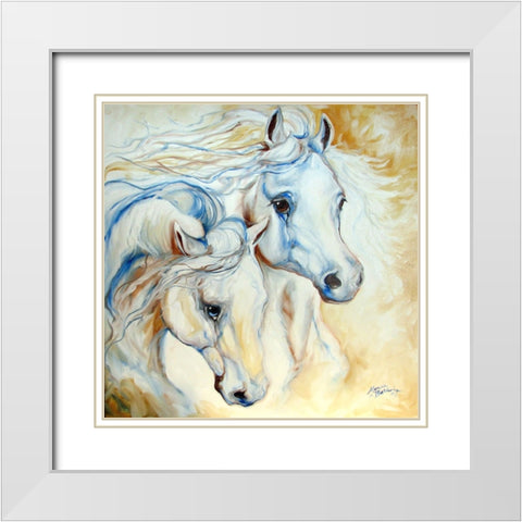 Arabian Eccense White Modern Wood Framed Art Print with Double Matting by Baldwin, Marcia