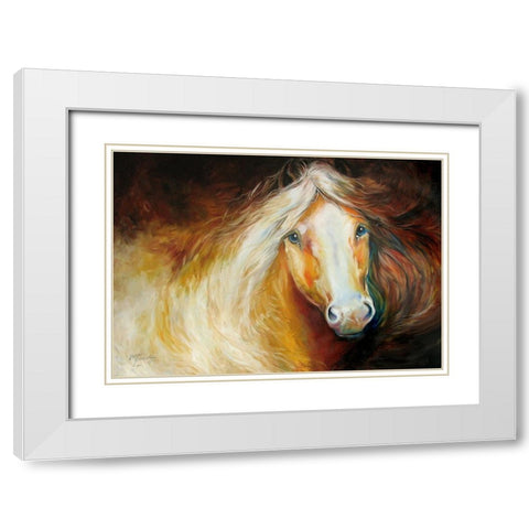 Autumn Breeze Equine White Modern Wood Framed Art Print with Double Matting by Baldwin, Marcia