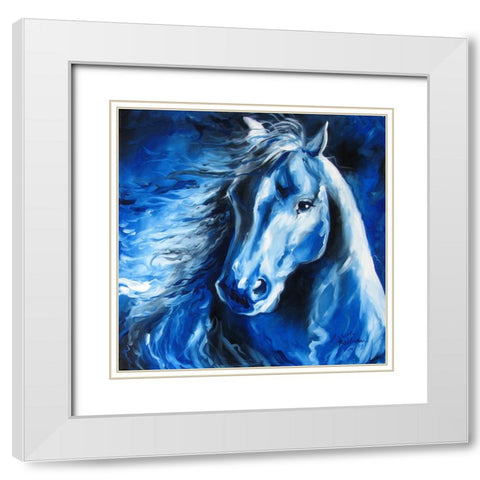 Blue Thunder White Modern Wood Framed Art Print with Double Matting by Baldwin, Marcia
