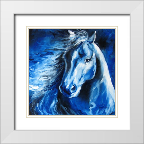 Blue Thunder White Modern Wood Framed Art Print with Double Matting by Baldwin, Marcia