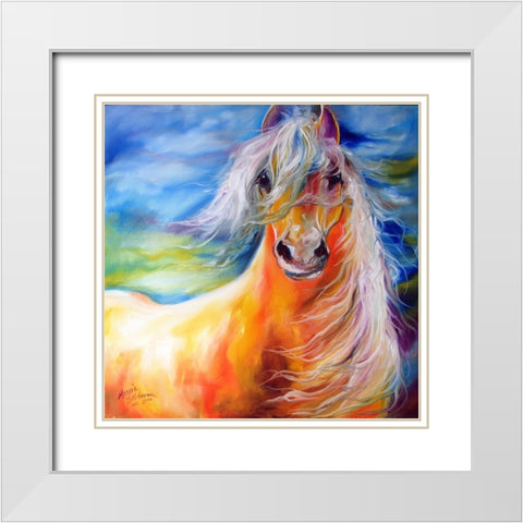 Bright Day Equine White Modern Wood Framed Art Print with Double Matting by Baldwin, Marcia