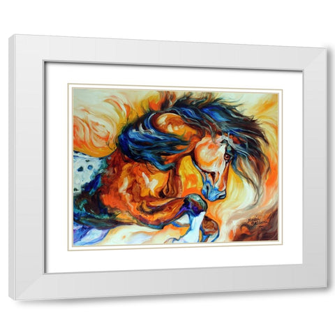 Dance Of The Wild One White Modern Wood Framed Art Print with Double Matting by Baldwin, Marcia