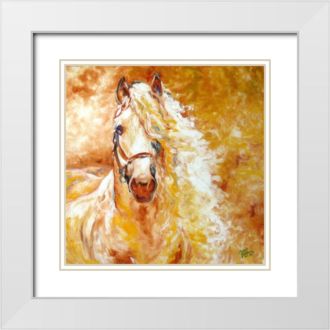 Golden Grace Andalusian Equine White Modern Wood Framed Art Print with Double Matting by Baldwin, Marcia