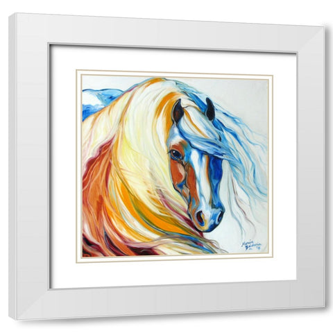 Gypsy Vanner Dream White Modern Wood Framed Art Print with Double Matting by Baldwin, Marcia
