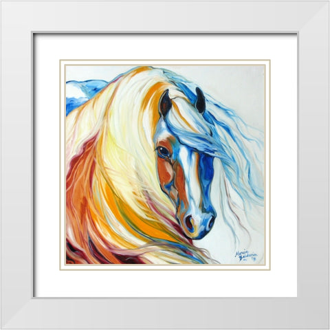 Gypsy Vanner Dream White Modern Wood Framed Art Print with Double Matting by Baldwin, Marcia