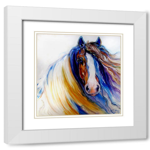Gypsy Vanner Rouge White Modern Wood Framed Art Print with Double Matting by Baldwin, Marcia