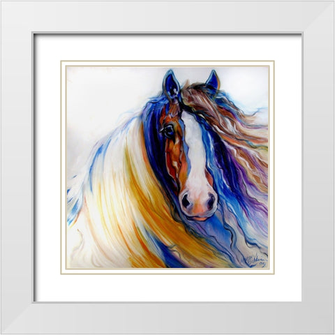 Gypsy Vanner Rouge White Modern Wood Framed Art Print with Double Matting by Baldwin, Marcia
