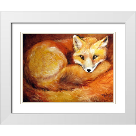 Red Fox Den White Modern Wood Framed Art Print with Double Matting by Baldwin, Marcia