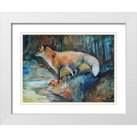 Red Fox II White Modern Wood Framed Art Print with Double Matting by Baldwin, Marcia