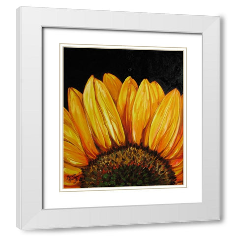 Sunflower Sunflower White Modern Wood Framed Art Print with Double Matting by Baldwin, Marcia