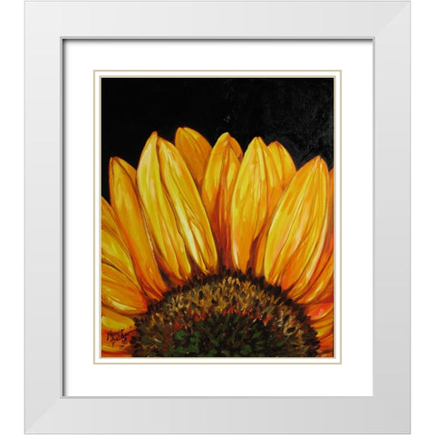 Sunflower Sunflower White Modern Wood Framed Art Print with Double Matting by Baldwin, Marcia
