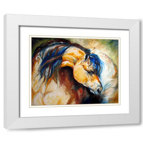 The Buckskin White Modern Wood Framed Art Print with Double Matting by Baldwin, Marcia
