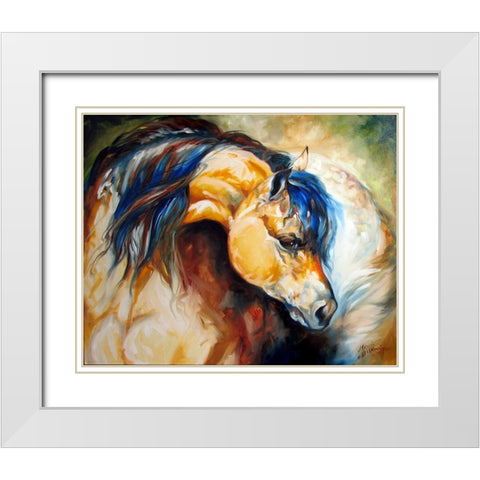 The Buckskin White Modern Wood Framed Art Print with Double Matting by Baldwin, Marcia
