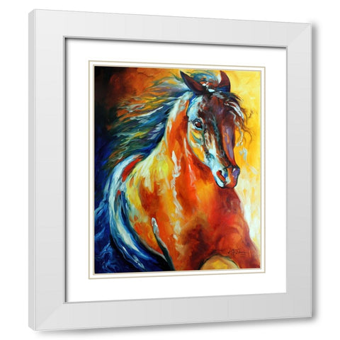 Thunder Magic White Modern Wood Framed Art Print with Double Matting by Baldwin, Marcia