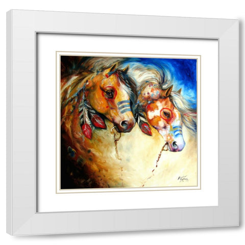 Warrior Spirits 2 White Modern Wood Framed Art Print with Double Matting by Baldwin, Marcia