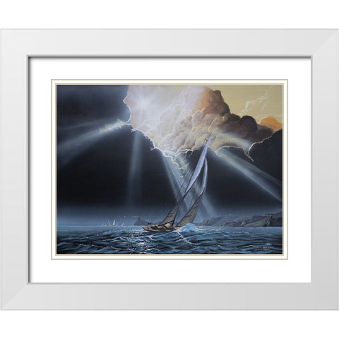 Boating After the Storm White Modern Wood Framed Art Print with Double Matting by Harvill, Marc