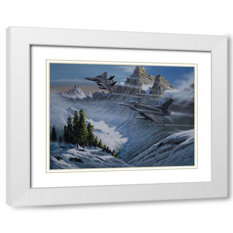 Morning Training Exercises White Modern Wood Framed Art Print with Double Matting by Harvill, Marc