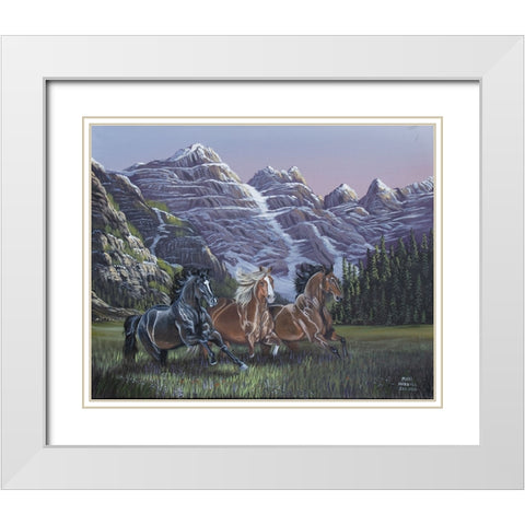Running Wild White Modern Wood Framed Art Print with Double Matting by Harvill, Marc