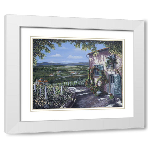 Tuscan Countryside White Modern Wood Framed Art Print with Double Matting by Harvill, Marc