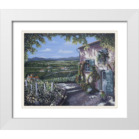 Tuscan Countryside White Modern Wood Framed Art Print with Double Matting by Harvill, Marc