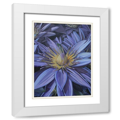 Purple Flower White Modern Wood Framed Art Print with Double Matting by Harvill, Marc
