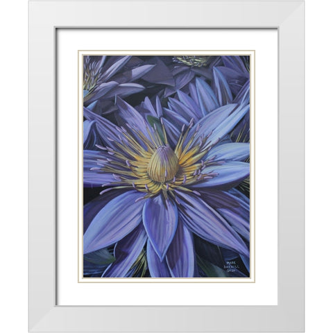 Purple Flower White Modern Wood Framed Art Print with Double Matting by Harvill, Marc