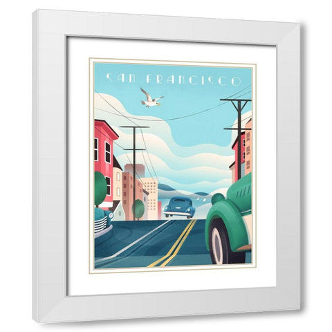 San Francisco White Modern Wood Framed Art Print with Double Matting by Wickstrom, Martin