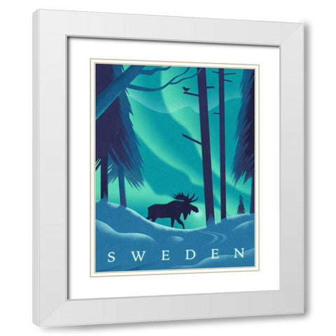 Sweden White Modern Wood Framed Art Print with Double Matting by Wickstrom, Martin