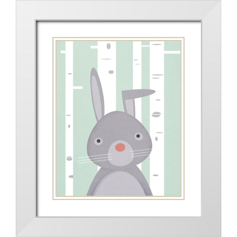 Bunny White Modern Wood Framed Art Print with Double Matting by Wickstrom, Martin