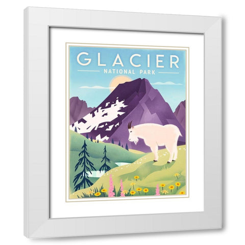Glacier National Park White Modern Wood Framed Art Print with Double Matting by Wickstrom, Martin