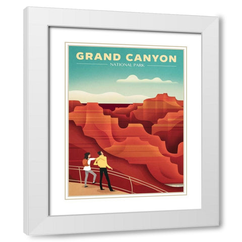 Grand Canyon White Modern Wood Framed Art Print with Double Matting by Wickstrom, Martin