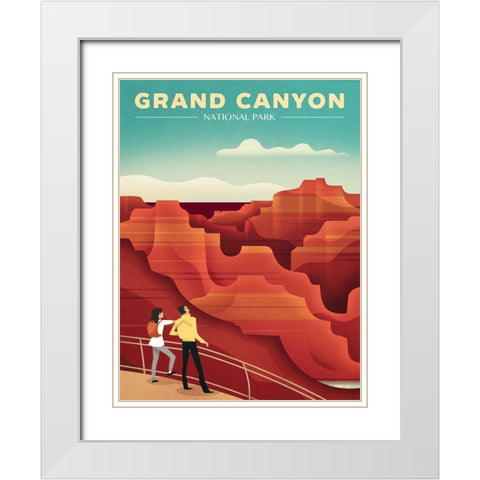 Grand Canyon White Modern Wood Framed Art Print with Double Matting by Wickstrom, Martin