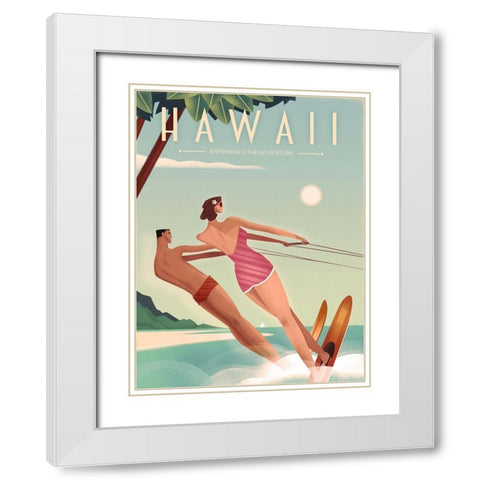 Hawaii White Modern Wood Framed Art Print with Double Matting by Wickstrom, Martin